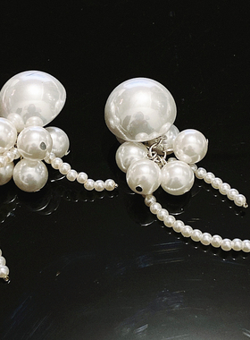 夸张大珍珠耳环长款耳钉个性耳坠2024年新款潮气质网红流苏耳饰