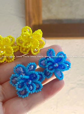 超仙水晶山茶花耳钉女生2024年新款夏天耳环小众高级感耳饰耳夹