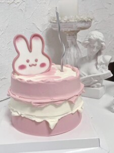 网红ins可爱小兔子蛋糕装饰摆件少女心粉嫩兔兔女生生日派对插件