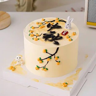2025中秋节蛋糕装饰小兔子摆件八月十五甜品小白兔装扮插件配件