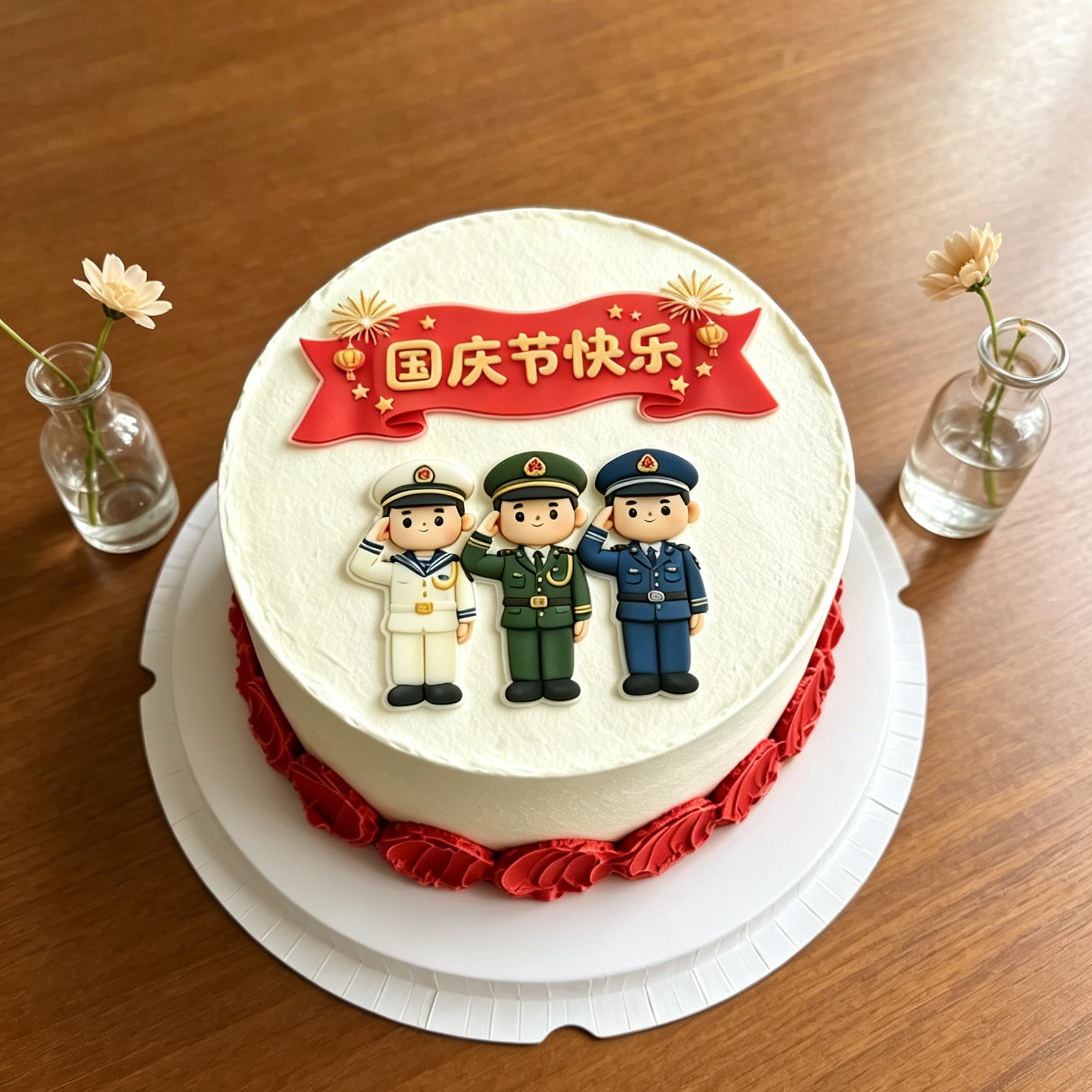 国庆节快乐亚克力蛋糕装饰插牌