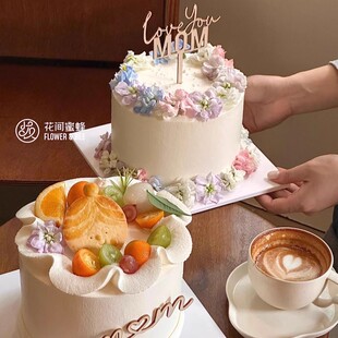 loveyou mom插件我爱你妈妈节日蛋糕插牌 饰木制 网红母亲节蛋糕装