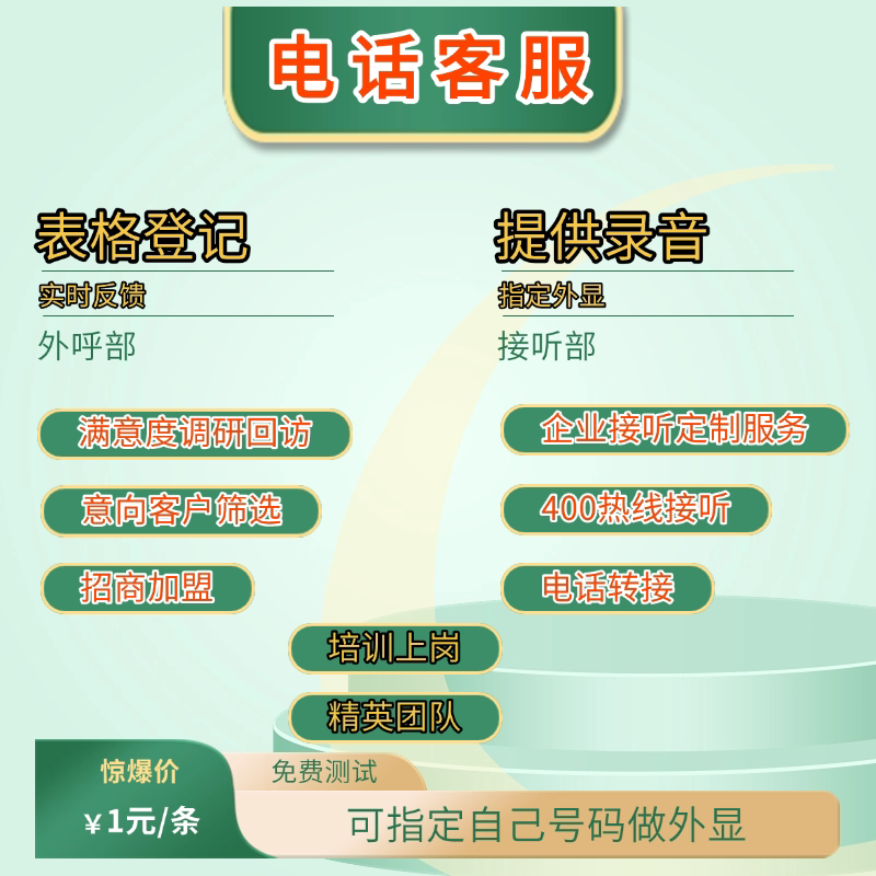 金牌电话客服电销团队外包接听电话销售物业回访调研意向客户筛选