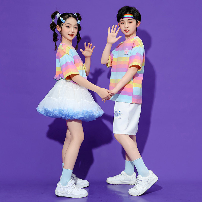 六一儿童啦啦操演出服舞蹈服幼儿园啦啦操表演服装中小学生网红款