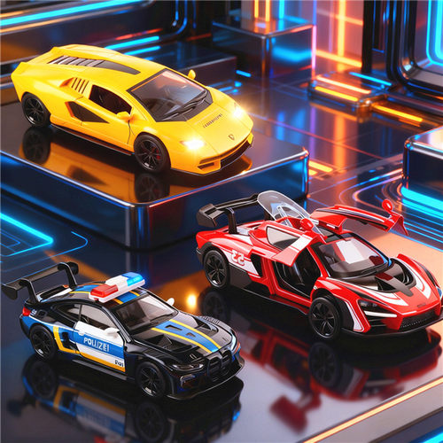 大号声光合金车回力车