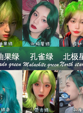 荧光绿蜥蜴绿绿色染发膏自己染