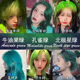 绿色染发剂植物2025流行色墨绿蓝绿自己染北极星绿孔雀绿染发膏女