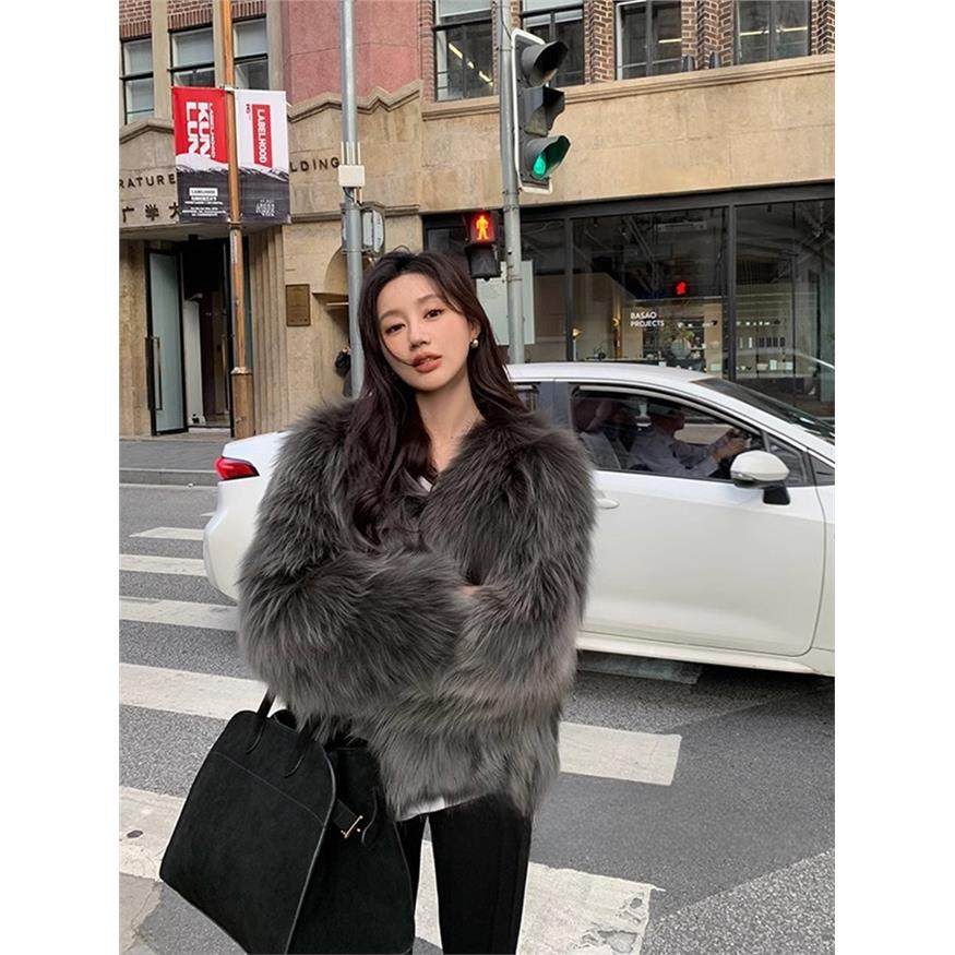 2025冬季新款狐狸毛短款皮草外套女年轻款时尚百搭环保毛毛大衣,女装/女士精品,皮草,淘宝优惠券,粉丝福利购,淘宝优惠卷