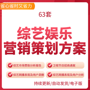 综艺娱乐营销策划方案2021芒果TV资源萧敬腾演唱会联合传播IP项目