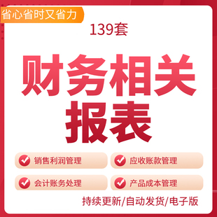 财务报表资产负债表利润表自动生成EXCEL软件表格记账凭证报表财