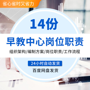 早教中心运营手册前台课程顾问幼师岗位职责幼教机构组织架构编制