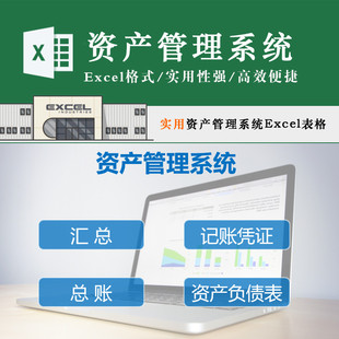 实用资产管理系统表格模板货币资金流动资产记账凭证资产负债EXCE