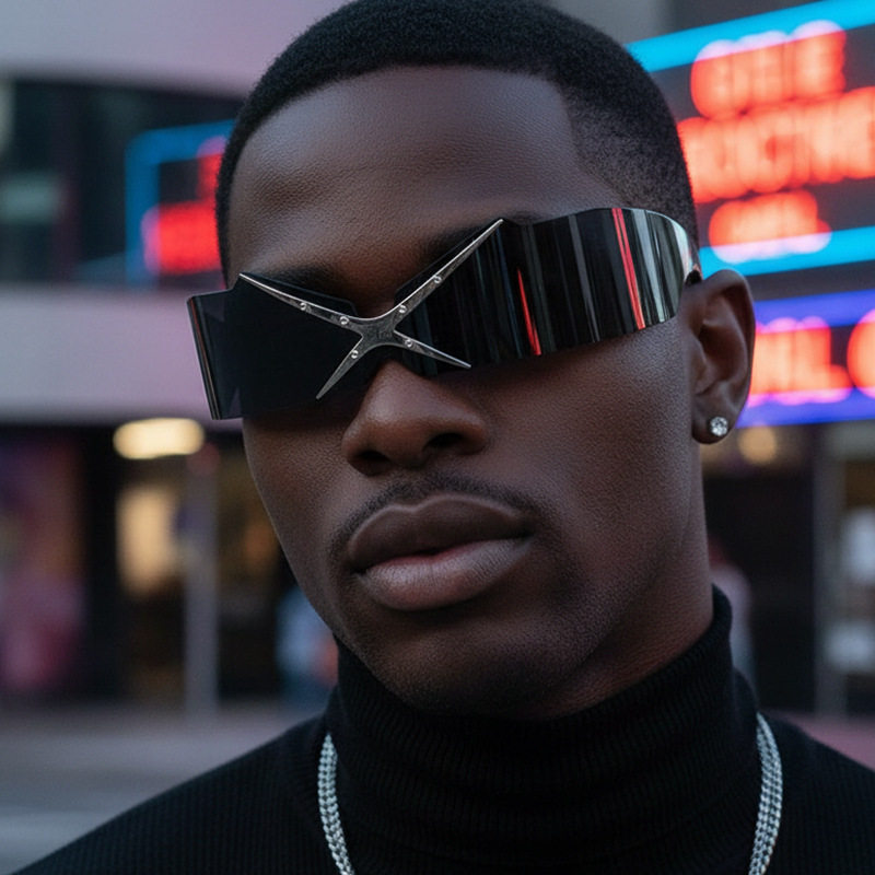 欧美搞怪个性前卫未来科技感墨镜男女街头嘻哈凹造型走秀太阳眼镜