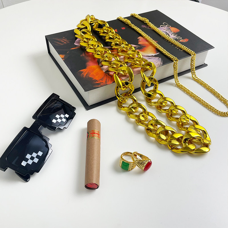 大金链子夸张仿真假黄金塑料道具男士网红直播装饰品假金土豪项链,饰品/流行首饰/时尚饰品新,项链,淘宝优惠券,粉丝福利购,淘宝优惠卷