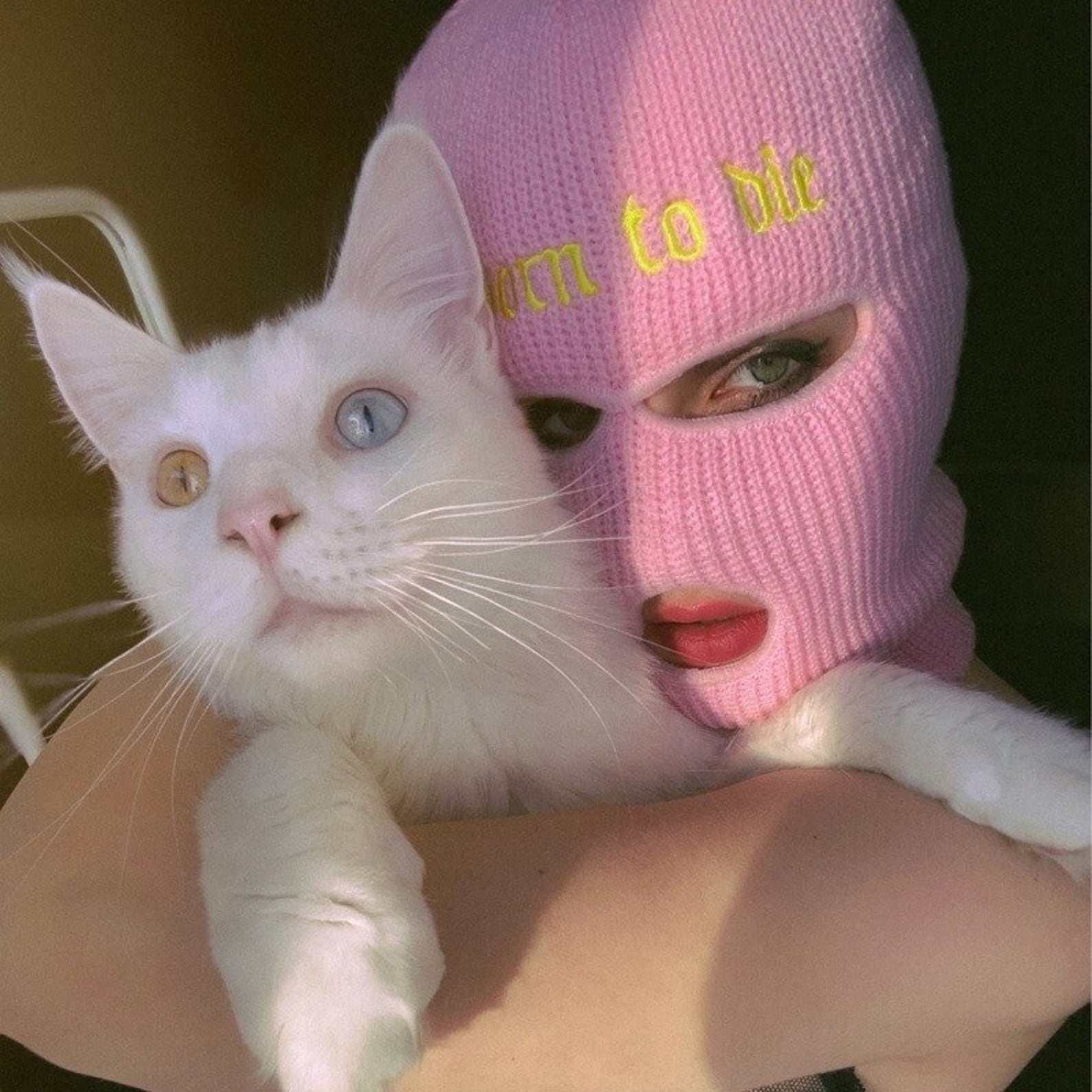 搞怪沙雕巴拉克拉法蒙面头套帽子字母三孔针织帽男女骑行滑雪冷帽