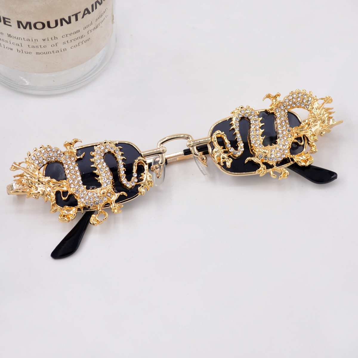 个性夸张异形镶钻蛇形墨镜创意派对拍照道具搞怪直播装饰太阳眼镜