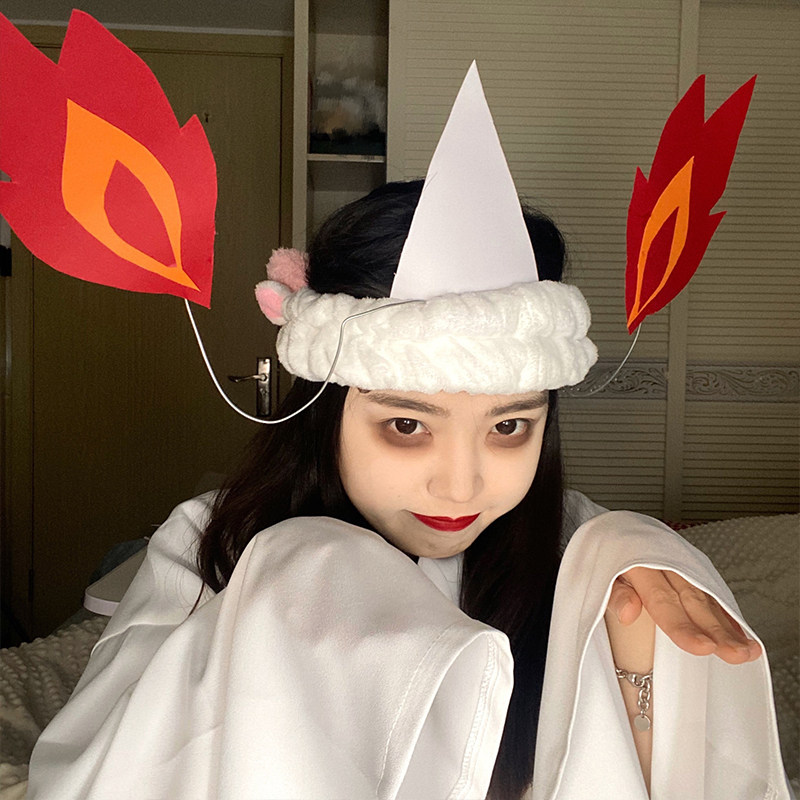 袁湘琴万圣节发箍cos头饰可爱鬼装扮幽灵发卡发带搞怪头箍发饰品