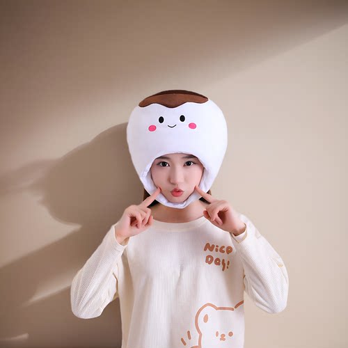 可爱卡通元旦元宵汤圆头套头饰女
