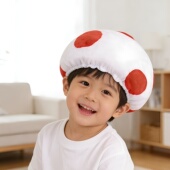 可爱搞怪蘑菇头套帽子卡通创意儿童万圣节cos头饰拍照演出道具萌