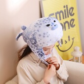 可爱搞怪卡通海豹头套帽子成人儿童动物园游玩拍照头饰丑萌礼物女