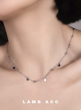 bling闪闪小圆片圆珠锁骨链项链