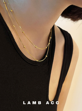 LAMB ACC 零碎岛屿 极简蛇骨圆珠小球钛钢不掉色锁骨链项链