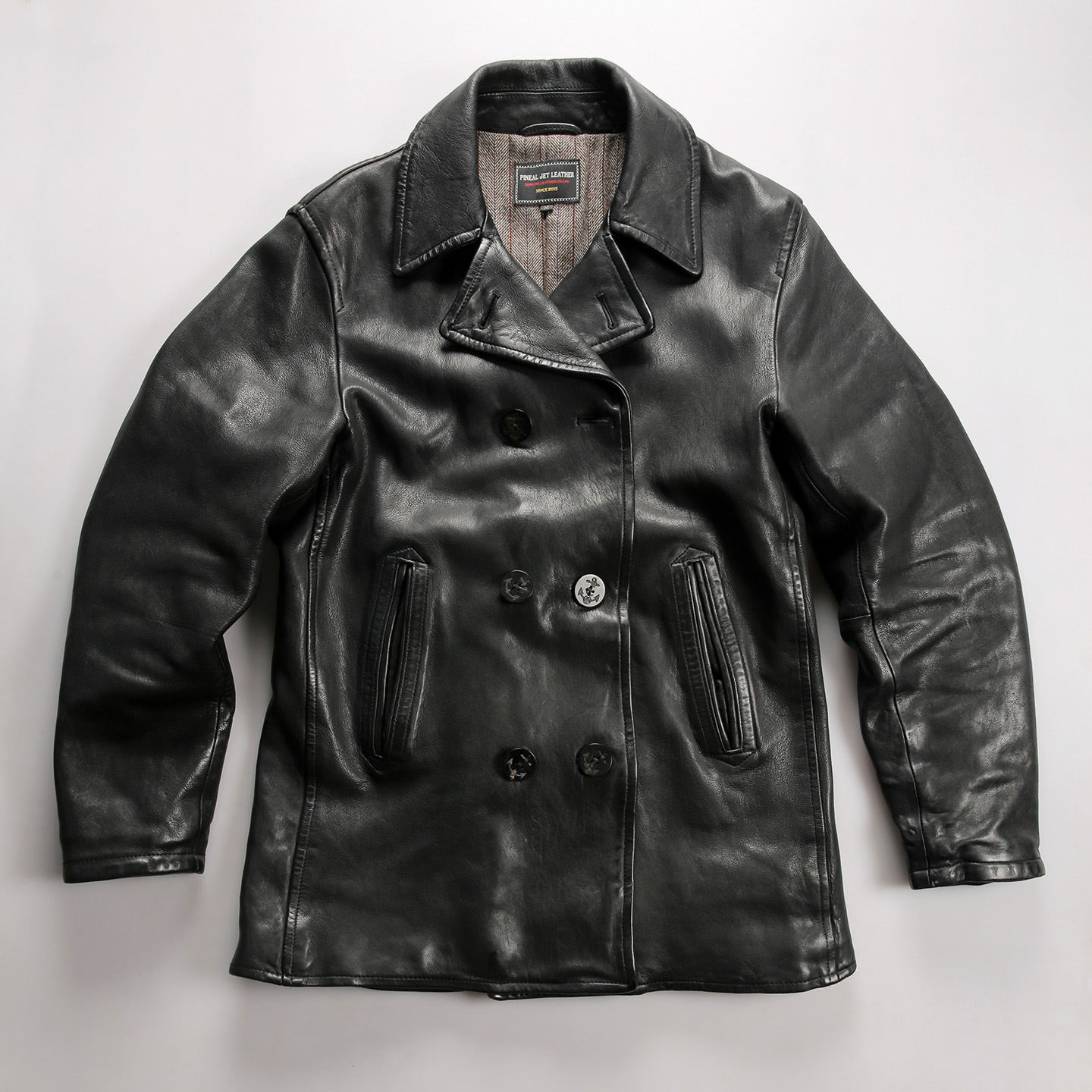 美式军旅海JUN740大衣真皮外套 男加厚植鞣绵羊皮夹克中长款皮衣