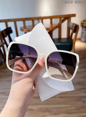 时尚墨镜女防紫外线韩版潮大脸显瘦白色框太阳眼镜夏防晒2025新款