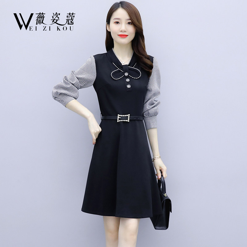 秋冬连衣裙2020年新款春秋款潮流女装加厚显瘦长袖气质中长秋裙子