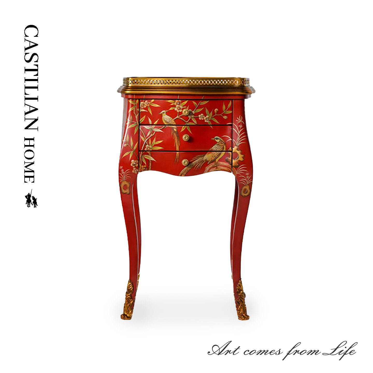 高档复古中国红收纳柜小边柜侧柜