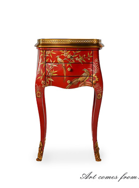 高档中国红收纳柜实木斗柜沙发边柜侧柜客厅卧室床头小边柜C2403