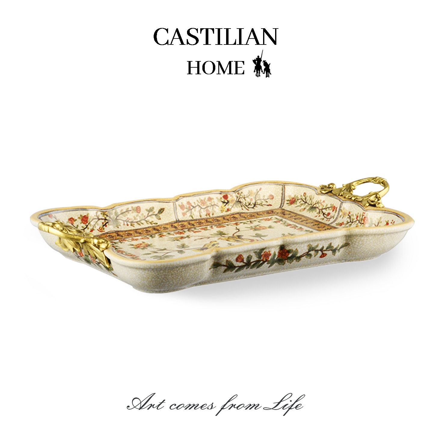 法式高颜值托盘长方形餐厅餐桌茶几茶室家用精致餐盘摆件C5927,餐饮具,餐用托盘,淘宝优惠券,粉丝福利购,淘宝优惠卷