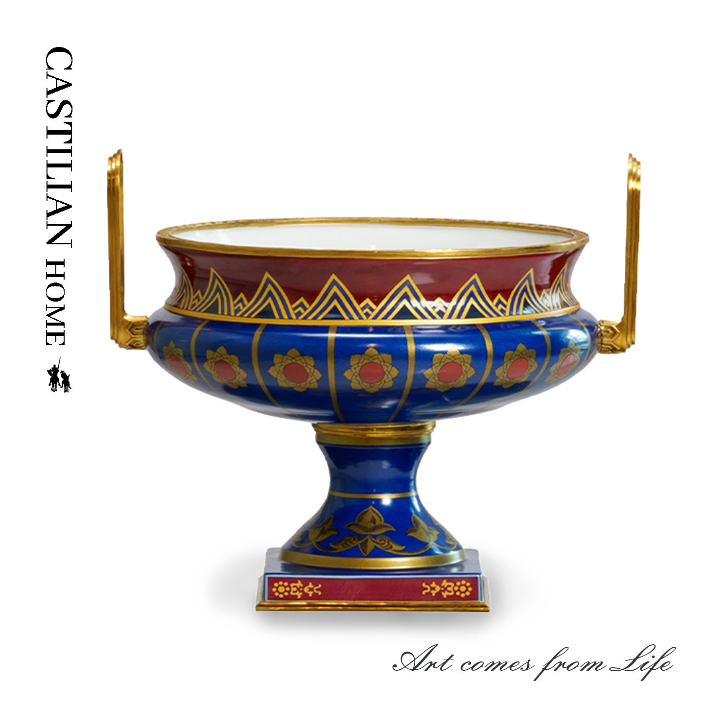 欧式复古风大花盆陶瓷家用八方来财聚宝盆摆件家用客厅果盘C6095