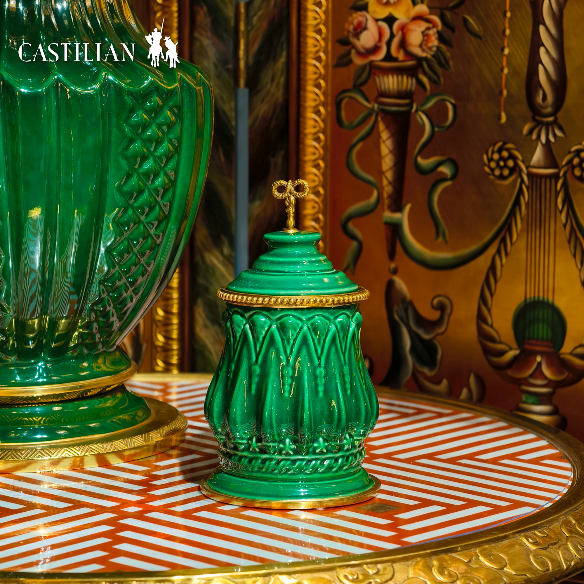 卡斯特兰祖母绿系列陶瓷罐咖啡罐