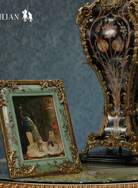 卡斯特兰花之恋系列法式相框摆台陶瓷家居客厅卧室挂墙空框C5856