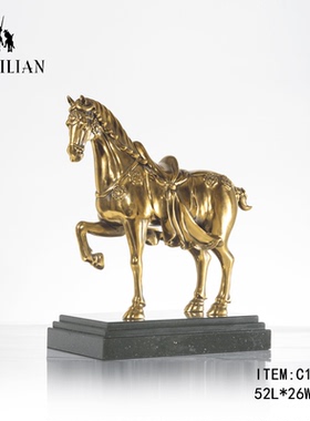 黄铜马摆件乔迁家居客厅生肖马