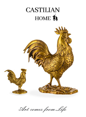 全铜公鸡生肖鸡摆件客厅安宅家居吉祥物办公室桌面招财金鸡C5880