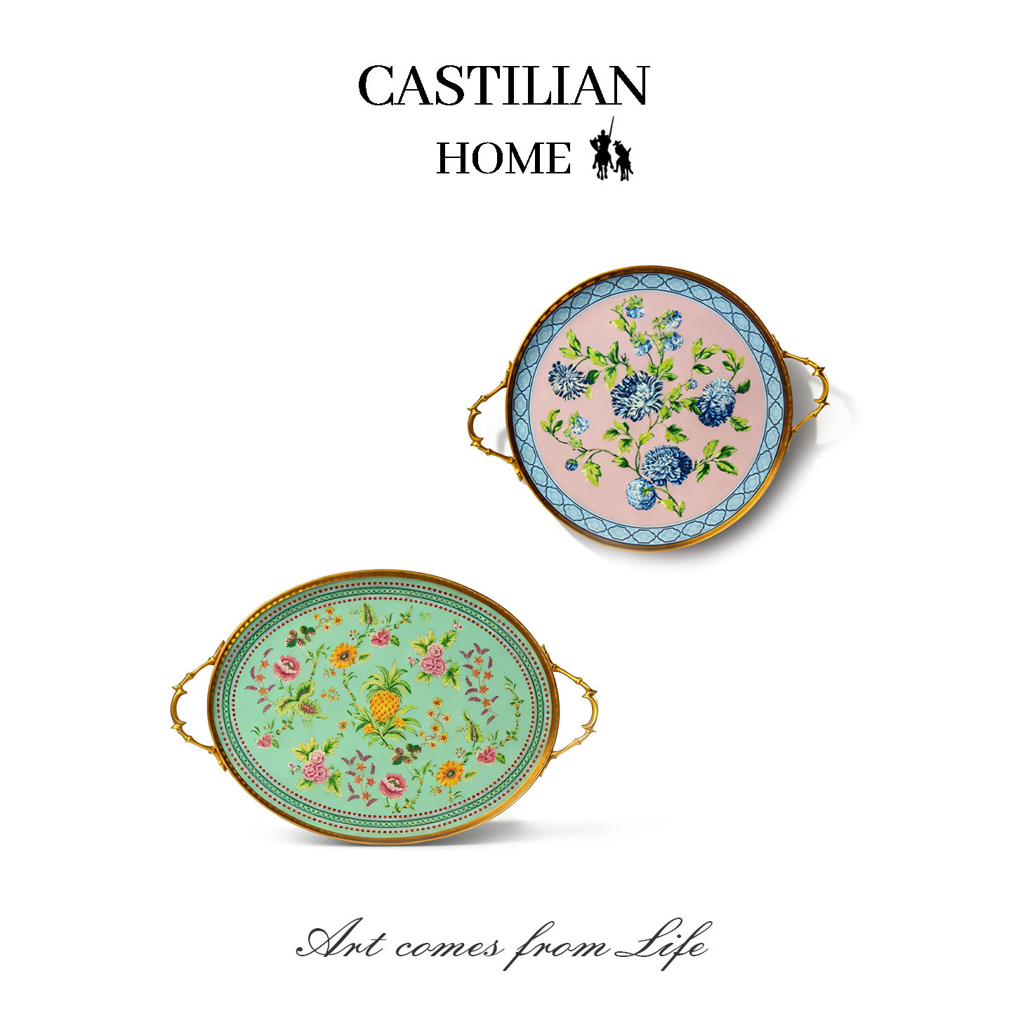 卡斯特高档陶瓷托盘家居客厅茶盘玄关收纳盘摆件样板间饰品C6321,家居饰品,香薰托盘,淘宝优惠券,粉丝福利购,淘宝优惠卷