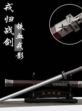 龙泉荣归战之剑战剑一体龙骨花纹退伍纪念送战友定制礼品未开刃