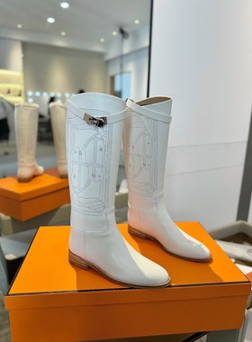 004004刺绣复古牛仔靴女镂空长靴新款夏季时尚不过膝透气时装中筒