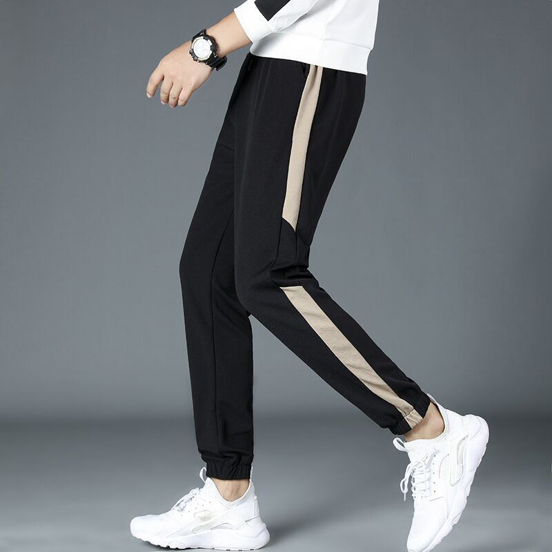 秋季长裤男宽松休闲百搭束脚裤子韩版潮流运动男士速干薄款冰丝裤