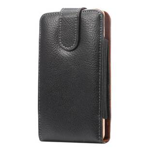 外贸真皮荔枝纹通用背夹扣腰包适用三星苹果手机翻盖挂包工厂定制