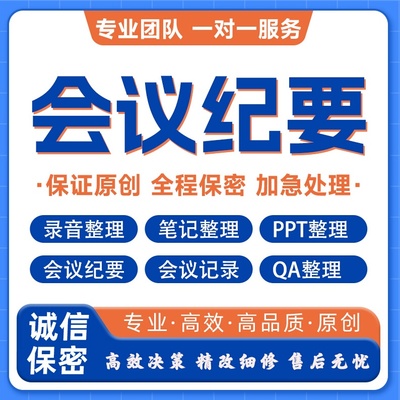 代写会议纪要听录音整理会议记录录音转文字讲话稿逐字稿写作整理