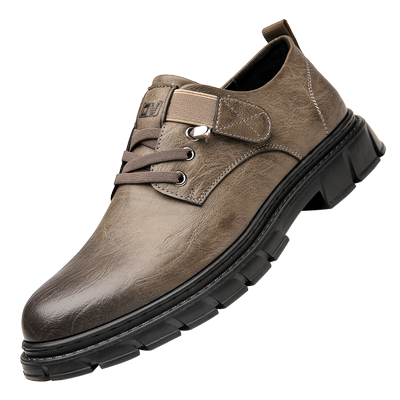 木林森真皮透气工装鞋男休闲皮鞋