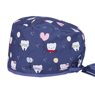 戈美恩手术帽护士小花帽女纯棉手术室专用帽子口腔医生工作帽透气