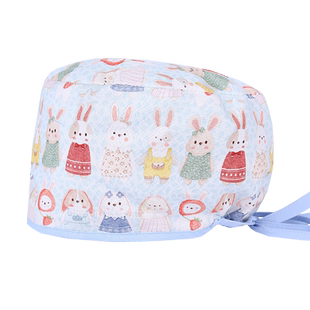 戈美恩手术帽护士纯棉女花帽厚款手术室专用帽口腔医生工作帽透气