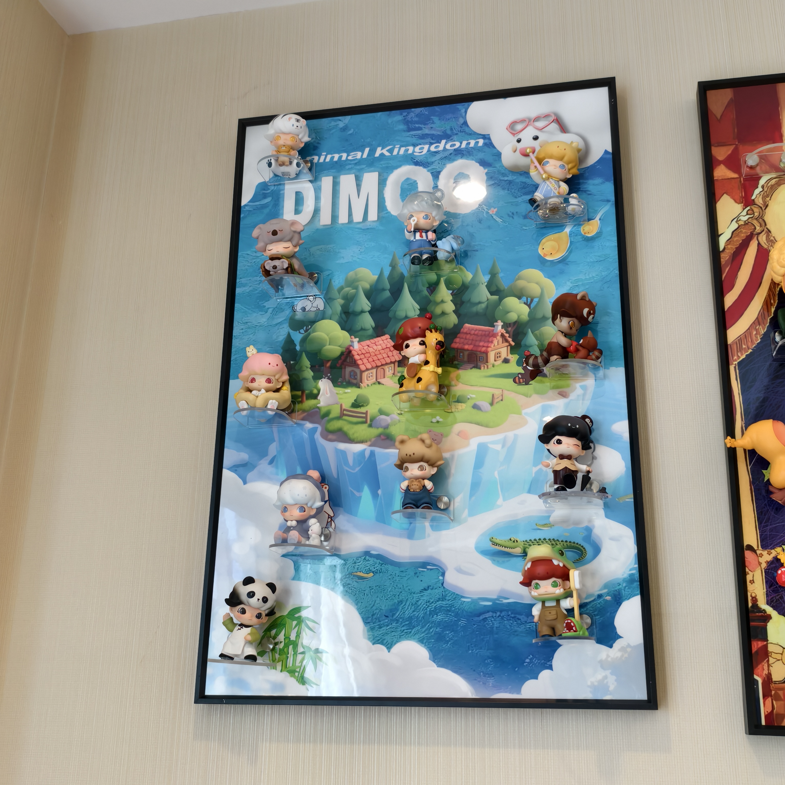 dimoo动物王国盲盒收纳盒画架