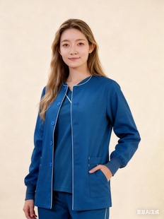 手术服新款桃心领外出服男女款长袖洗手衣医生巡回服单独上衣