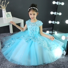 Trẻ em của máy chủ buổi tối ăn mặc công chúa váy hoa cô gái ăn mặc sàn catwalk chương trình trang phục cô gái váy cưới sinh nhật pettiskirt quần áo trẻ em 10 tuổi