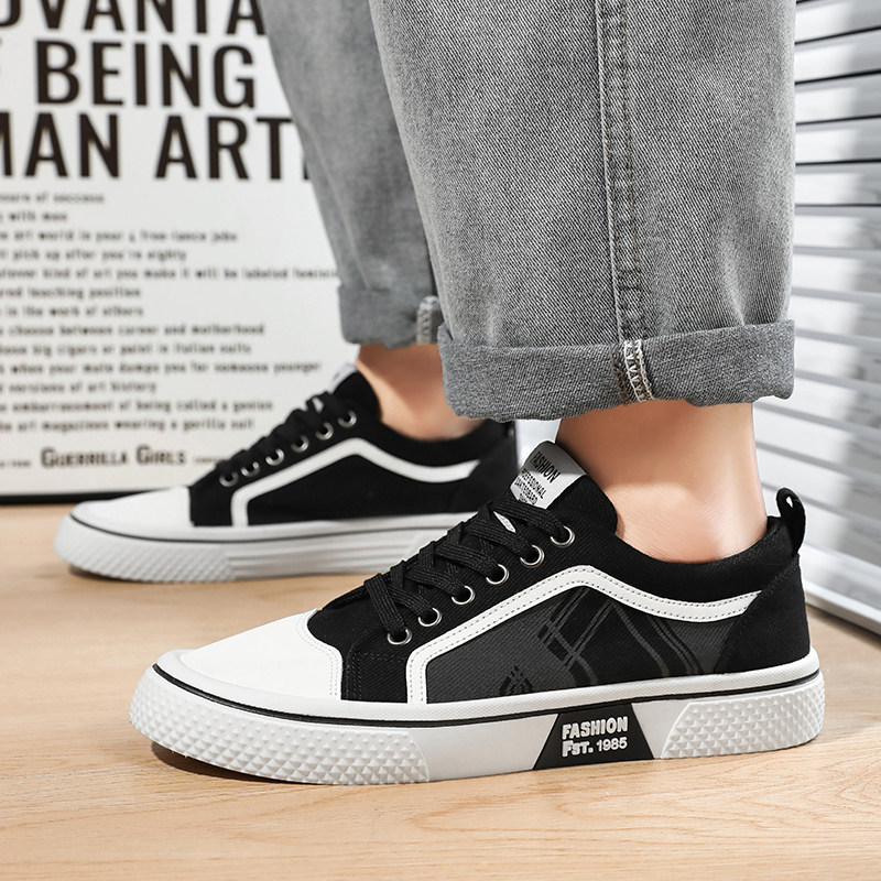 2025新款黑白拼色帆布鞋